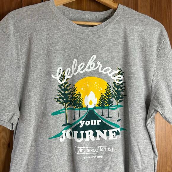 Abercrombie & Fitch Graphic Short Sleeve Tee Shirt Sz Large Gray Camp Horse Farm - Picture 4 of 8